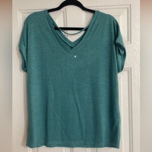 Women's Teal V-Neck Top